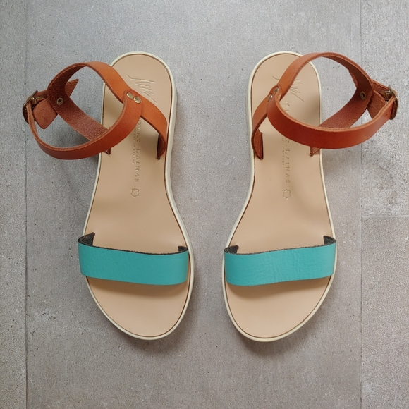 Greek Leather Platform Sandals Nicolas Lainas Size 6 EU 36 - Picture 5 of 15